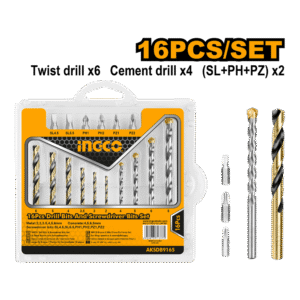 16 Pcs drill bits & screwdriver bits set  AKSDB9165