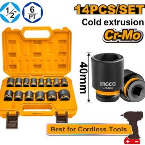 14 Pcs 1/2"DR. Impact socket set  HKISSD12141
