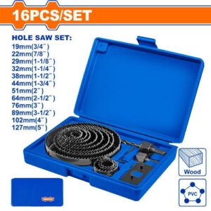 16Pcs Carbon steel hole saw set  WKJ4416