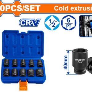 10 Pcs 1/2" impact socket set  WMS1D01