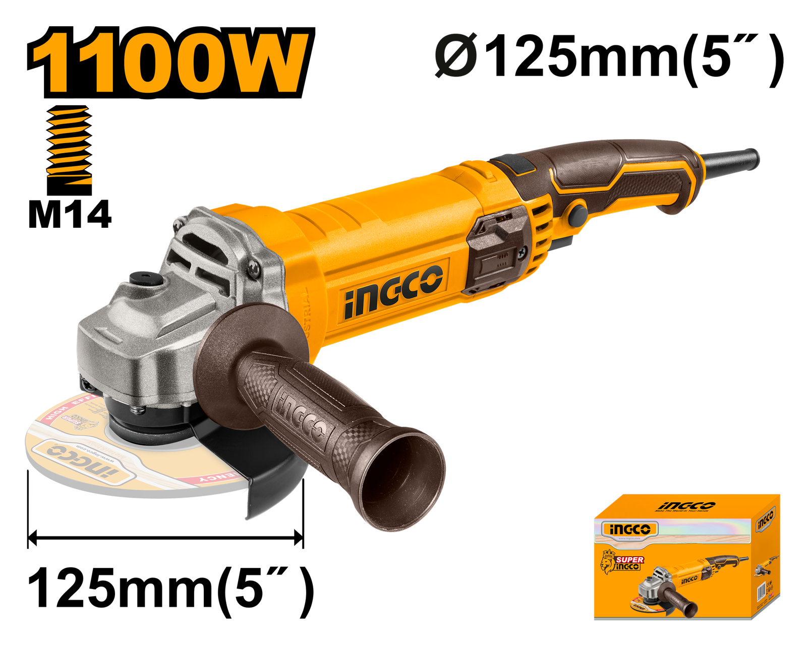 AG110038.png AG110038 (Angle grinder 1100W 5" - C6) - Image 1