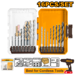 AKDL11606 (16 Pcs metal, multifunction drill, and wood drill bits set - P6C12)