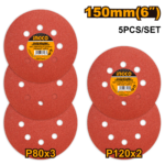 AKRS150051 (Sanding sheet for random orbital sander 5pcs 150mm - P20C80)