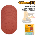 AKRS180030 (30pcs Sanding sheet for random orbital sander 7" P40-P180 - C20)