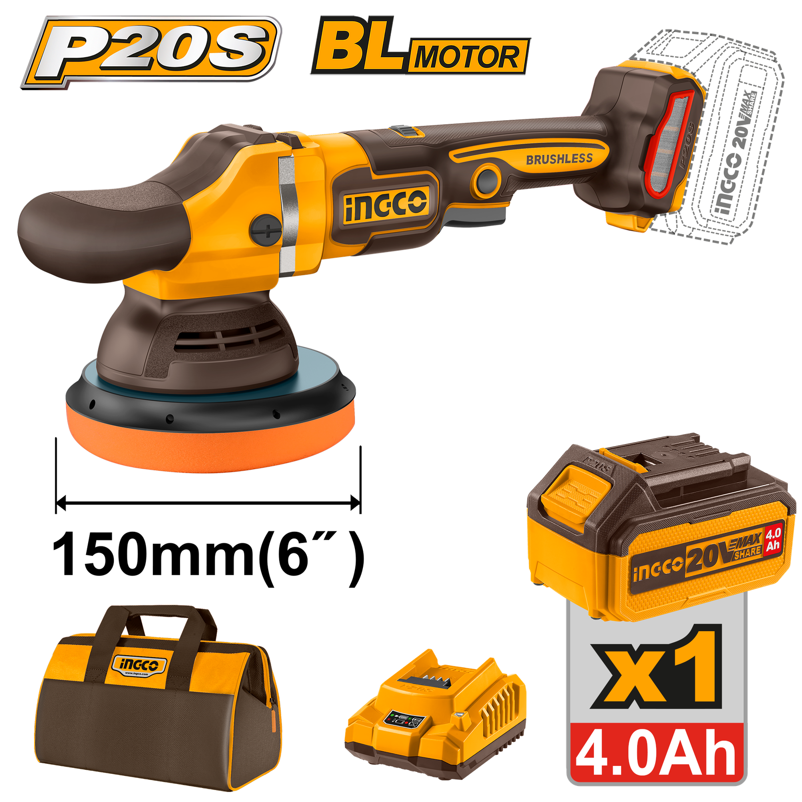 APLI20151.png APLI20151 (Cordless polisher 20V 6" + Battery - P1C4) - Image 1