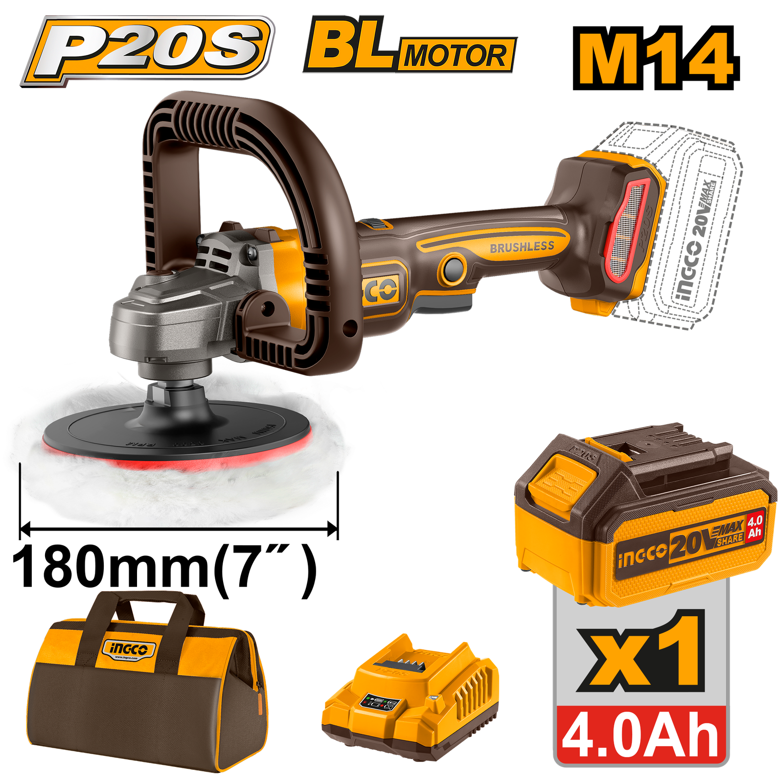 APLI20181-1.png APLI20181 (Cordless polisher 7" 20V + Battery -P1C4) - Image 1