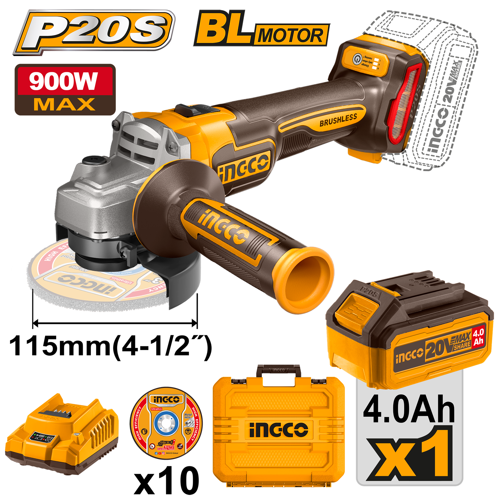 CAGLI211541.png CAGLI211541 (Lithium-Ion angle grinder with variable speed controller) - Image 1