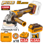 Cordless angle grinder - CAGLI2211531CAGLI2211531 (Cordless angle grinder 20V 4.5" 1200W + Battery - P1C4)