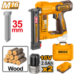 CBNLI2038 (Cordless brad nailer for wood 16V 35mm + 2 Battery - P1C6)