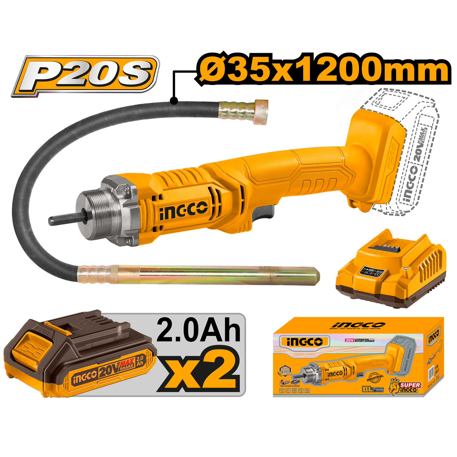 CCVLI2023013-1.png CCVLI2023013 (Cordless Concrete Vibrator 20v - C6) - Image 1