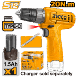 CDLI12456 (Cordless drill 12V 20Nm + Battery - C10)