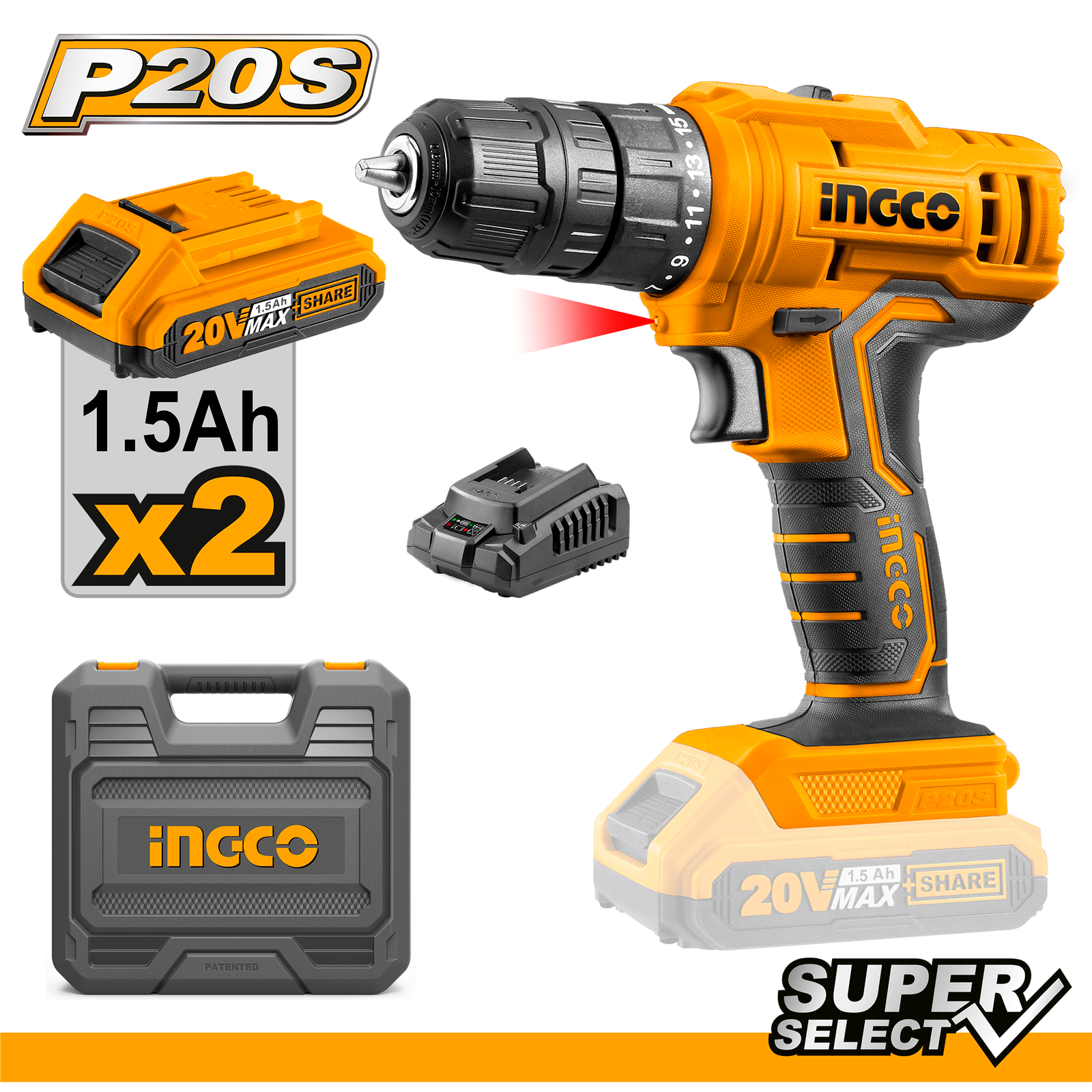 CDLI20012.png CDLI20012 (Cordless Drill 20v with 1.5Ah Batteries - C5) - Image 1