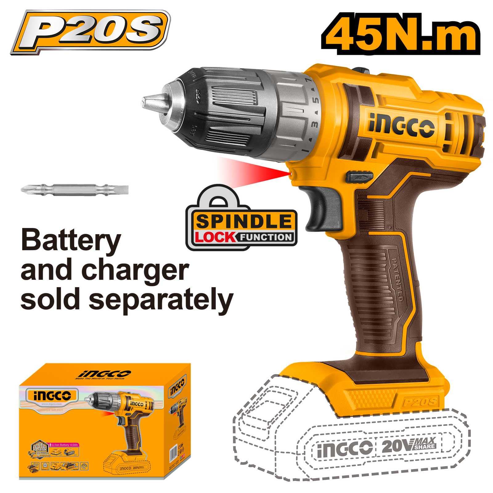 CDLI200515.png CDLI200515 (Cordless drill 20V 45Nm - P1C5) - Image 1