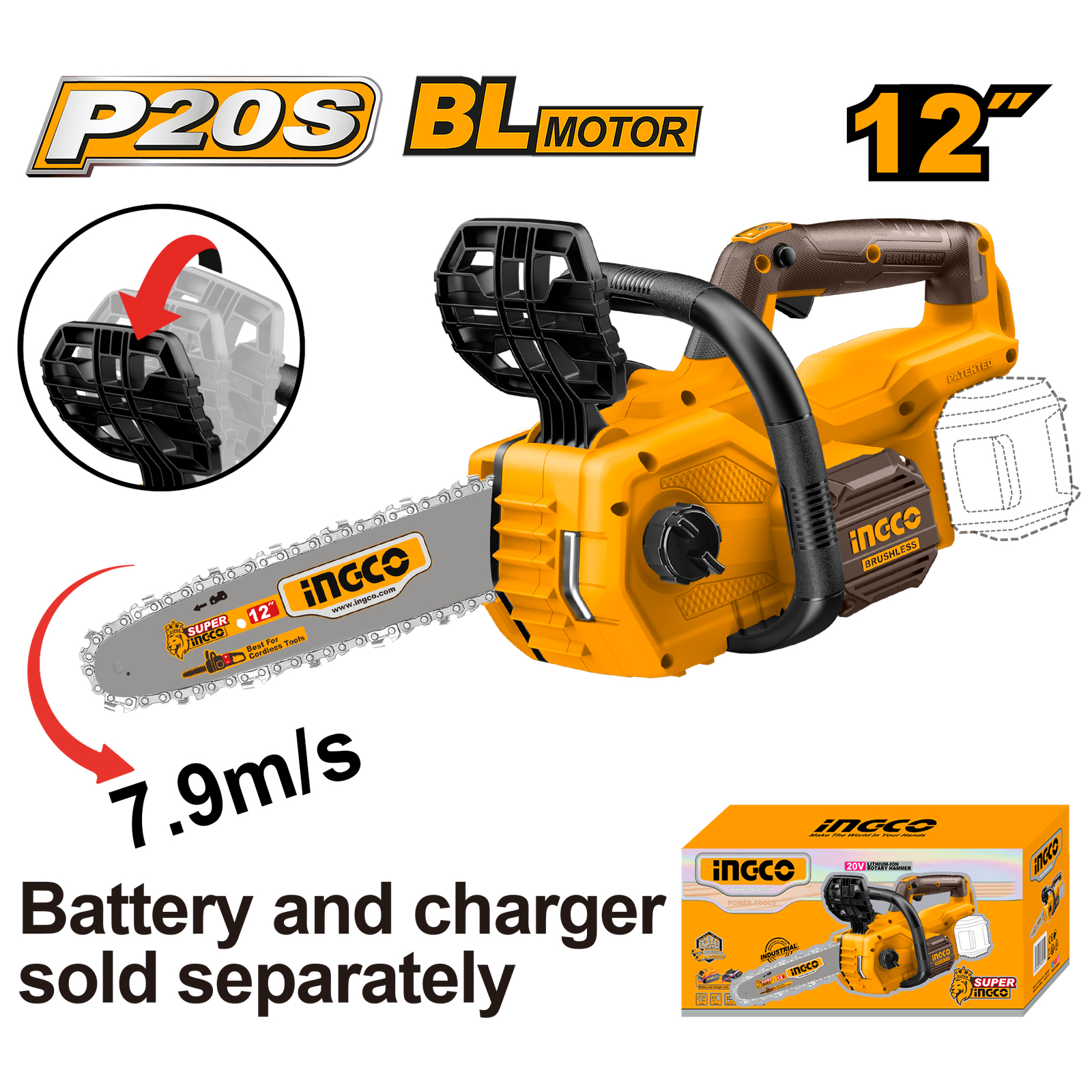 CGSLI20128.png CGSLI20128 (Cordless Chain Saw 20v 12") - Image 1