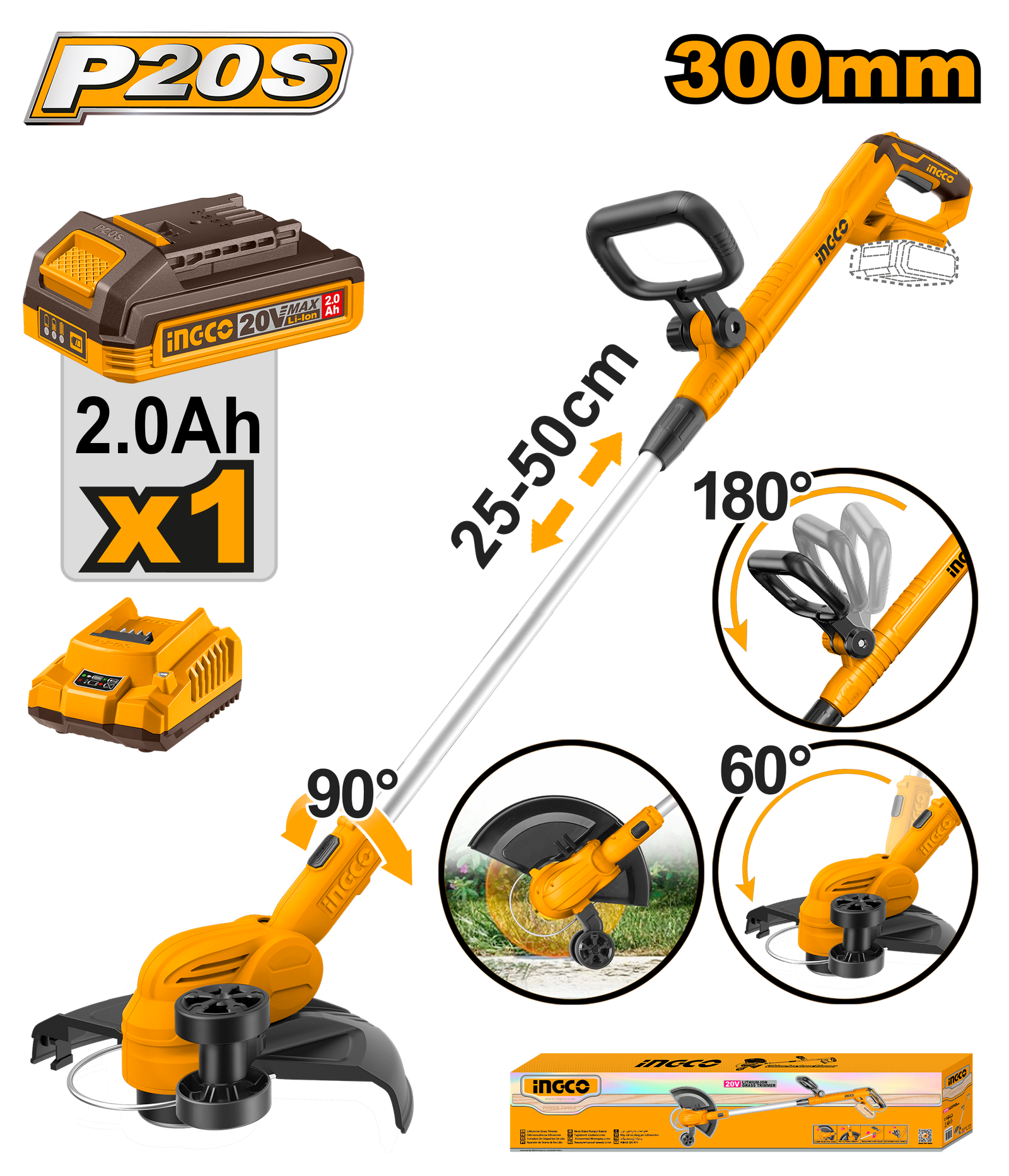 CGTLI203285.png CGTLI203285 (Cordless grass trimmer 20V + Battery - P1C2) - Image 1