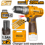 CIDLI12202 (Cordless impact drill 12V 20Nm + 2 Battery - C5 old)