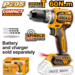 CIDLI206021 (Compact Brushless Cordless Impact Drill 20V 60Nm - P1C5)