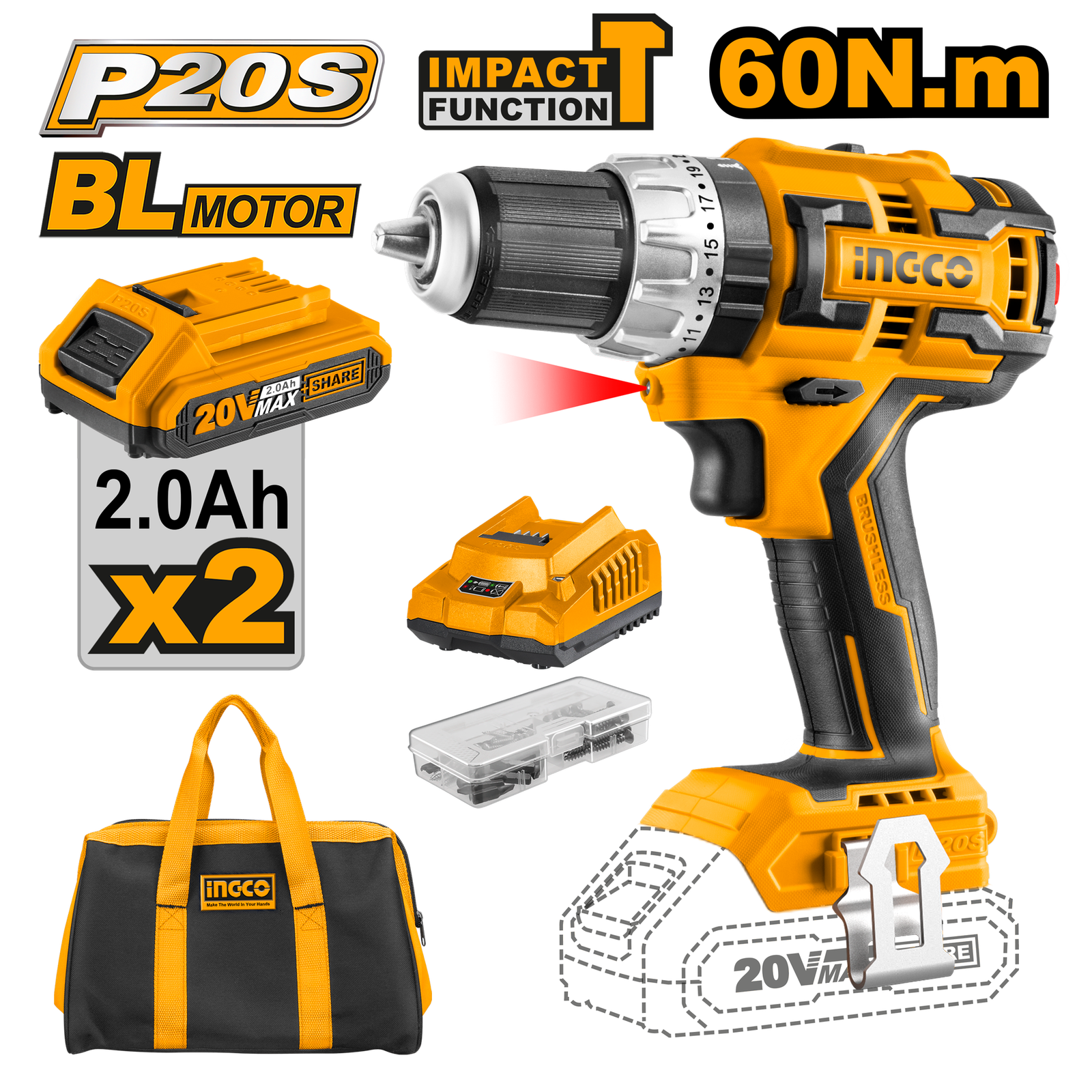 CIDLI20608-1.png CIDLI20608 (Brushless Impact Drill 20v - C5) - Image 1