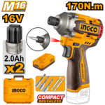 CIRLI16178 (Cordless impact driver 16V 170Nm + 2 Battery - P1C5)