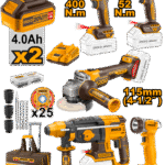 CKLI2058 (5 Pcs Cordless industrial combo kit 20V + 2 Battery - P1C1)