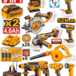 CKLI2098 (9 Pcs cordless industrial combo kit 20V)