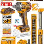 COSLI23048 (Cordless Impact Wrench 20V 400Nm + 2 Battery + Socket Set + Work Lamp - P1C4)