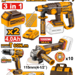 COSLI240202 (Cordless Rotary Hammer + Impact drill + angle grinder 20v + 2 Battery)