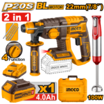 COSLI240208 (Cordless rotary hammer 20V 22mm + Battery + Hand Blender 11V)