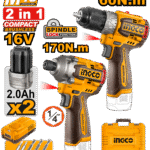 COSLI240968 (Cordless drill 60Nm + Impact Driver 170Nm 16V + 2 Battery - P1C4)