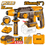 CRHLI202682 (Cordless rotary hammer 20V 26mm + 2 Battery - P1C4)