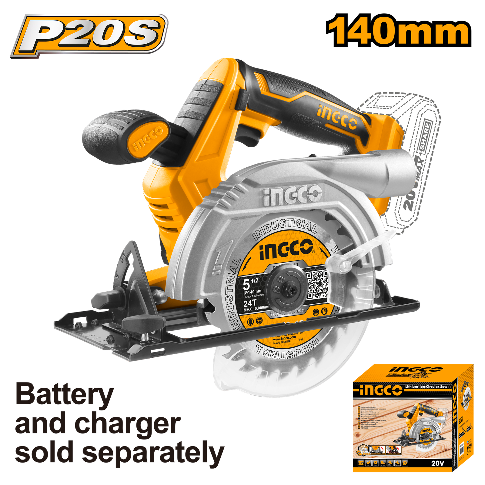 CSLI1401.png CSLI1401 (Cordless Circular Saw 20v) - Image 1