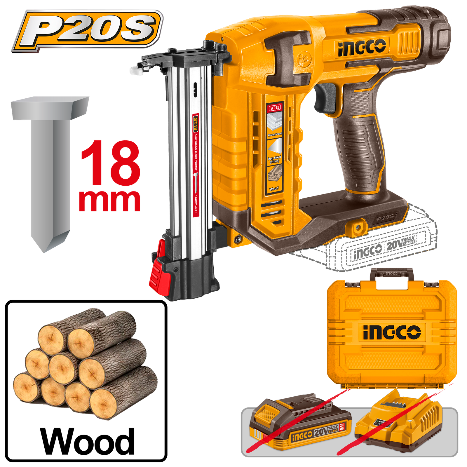 CSTLI3805.png CSTLI3805 (Cordless brick nailer 20V 18mm - P1C4) - Image 1