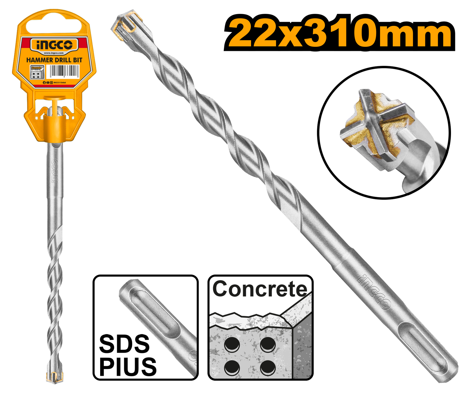DBH1212202C-1.png DBH1212202C (SDS plus hammer drill 22x310mm - P5C50) - Image 1