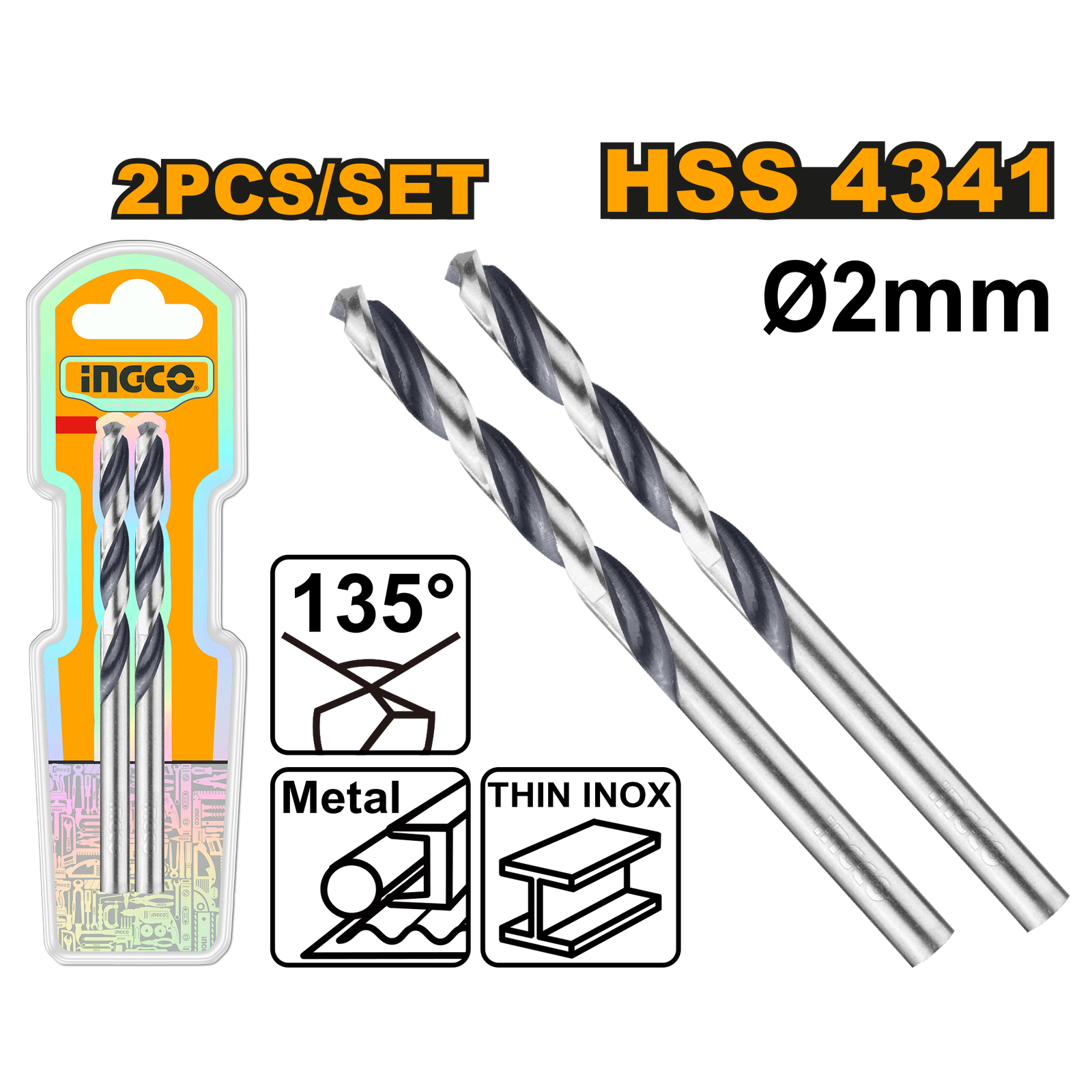 DBT1200024.png DBT1200024 (4341 HSS drill bit 2mm 2pcs - P100C800) - Image 1