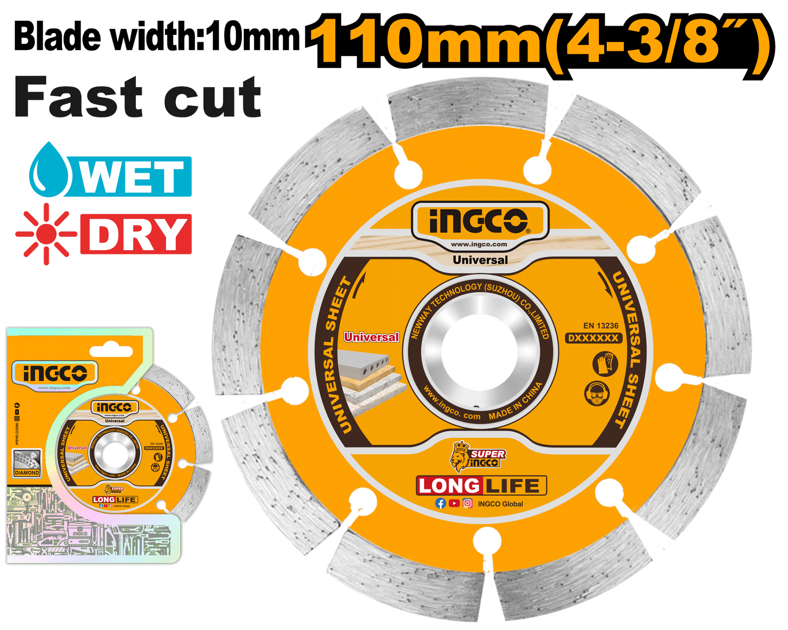 DMD011102.png DMD011102 (Dry diamond disc 4 3/8"x10mm - P50C100) - Image 1