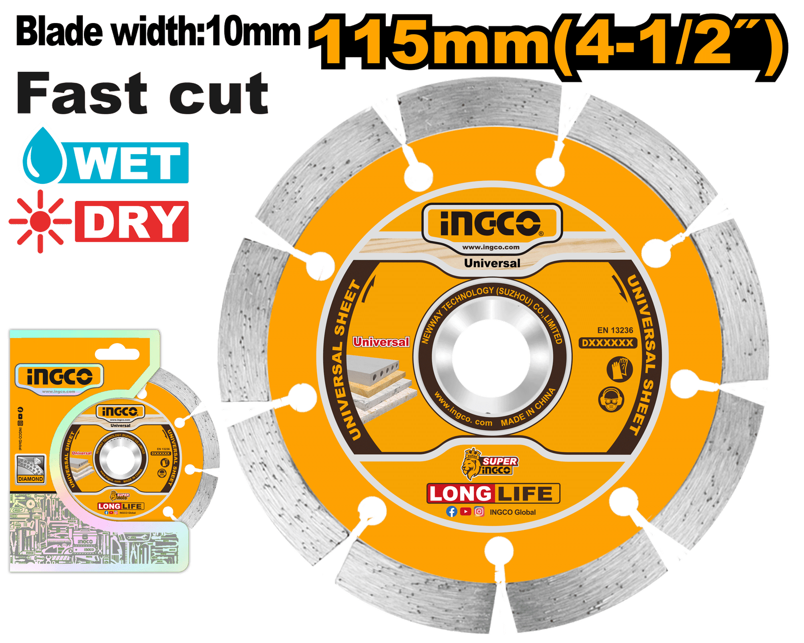 DMD011152-1.png DMD011152 (Dry diamond disc 4.5" blade 10mm - P50C100) - Image 1