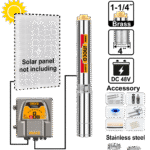 DWPDC50061 (Solar deep well pump DC 48V 500W - C1)