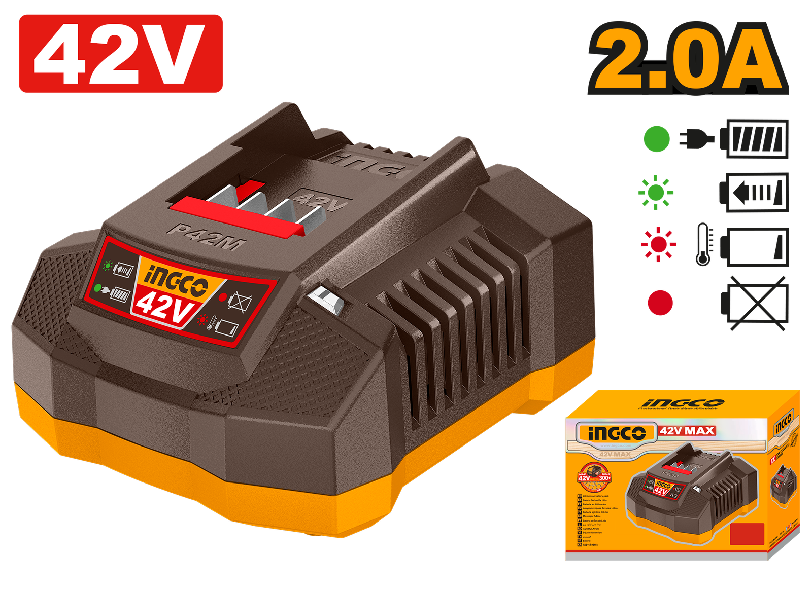 FCLI42021.png FCLI42021 (P42M battery charger 42V 2A - C20) - Image 1