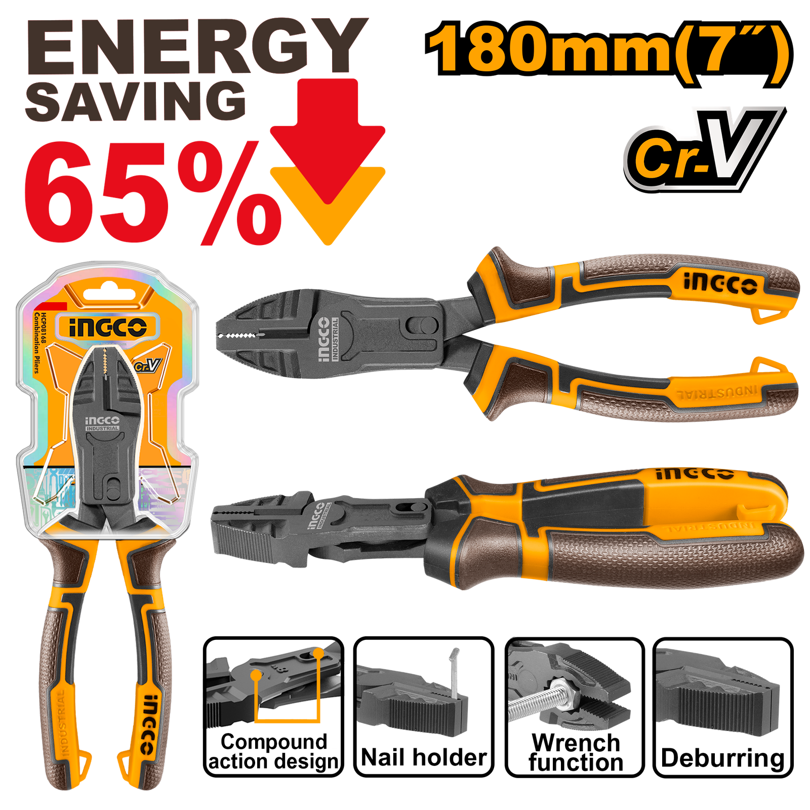 HCCP58180.png HCCP58180 (Compound action combination pliers 7" - P6C36) - Image 1