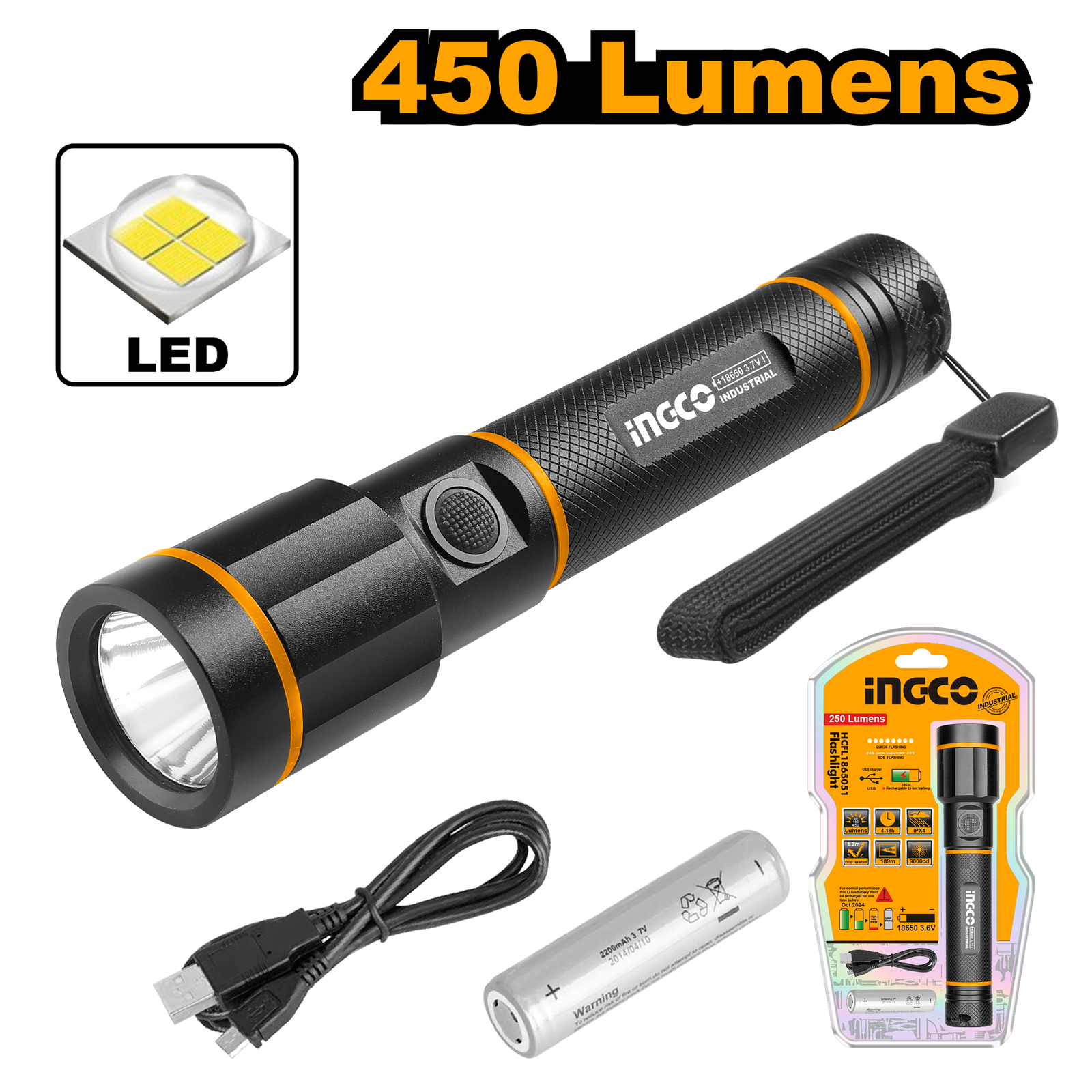 HCFL1865051.png HCFL1865051 (Flashlight - usb charging - P6C36) - Image 1