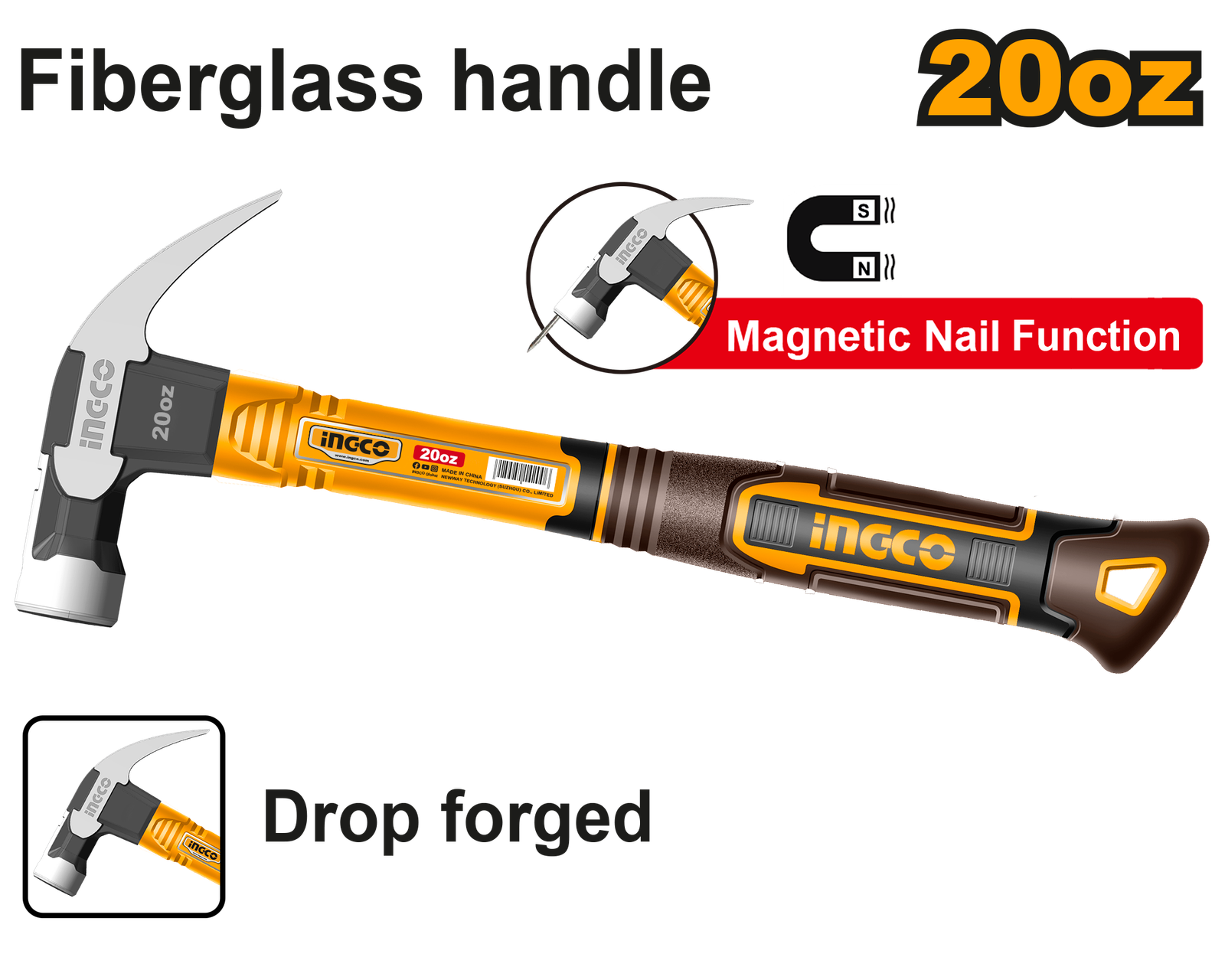 HCH81020.png HCH81020 (Claw Hammer 20oz New Model - P6C18) - Image 1