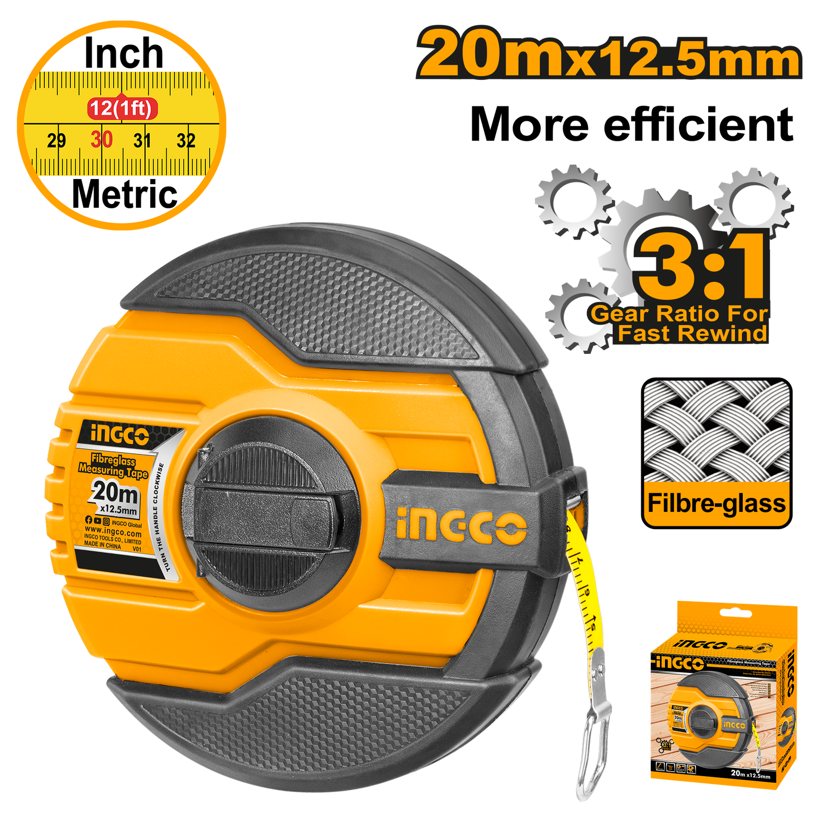 HFMT8320-1.png HFMT8320 (Fibreglass measuring tape 20mx12.5mm - P10C40) - Image 1