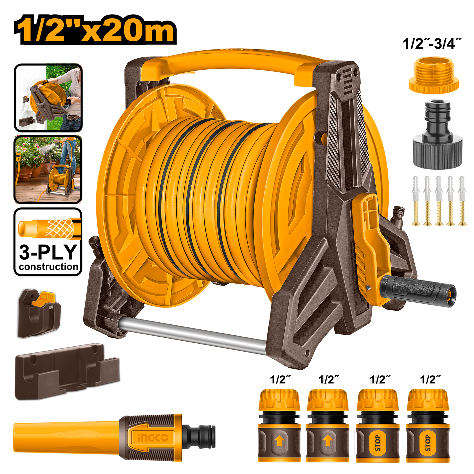 HHR20124.png HHR20124 (Hose reel + accessories set 1/2"x20m - P1C1) - Image 1