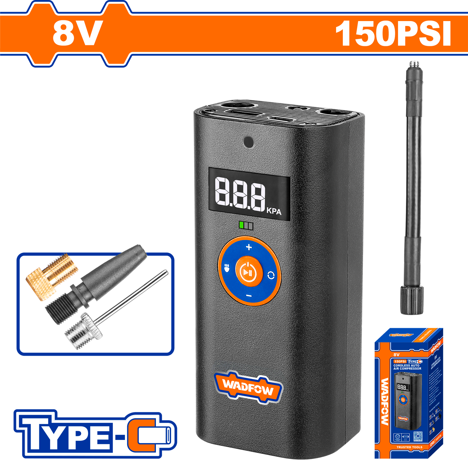 WAAM572.png WAAM572 (Wadfow Cordless auto air compressor 8V - P1C20) - Image 1
