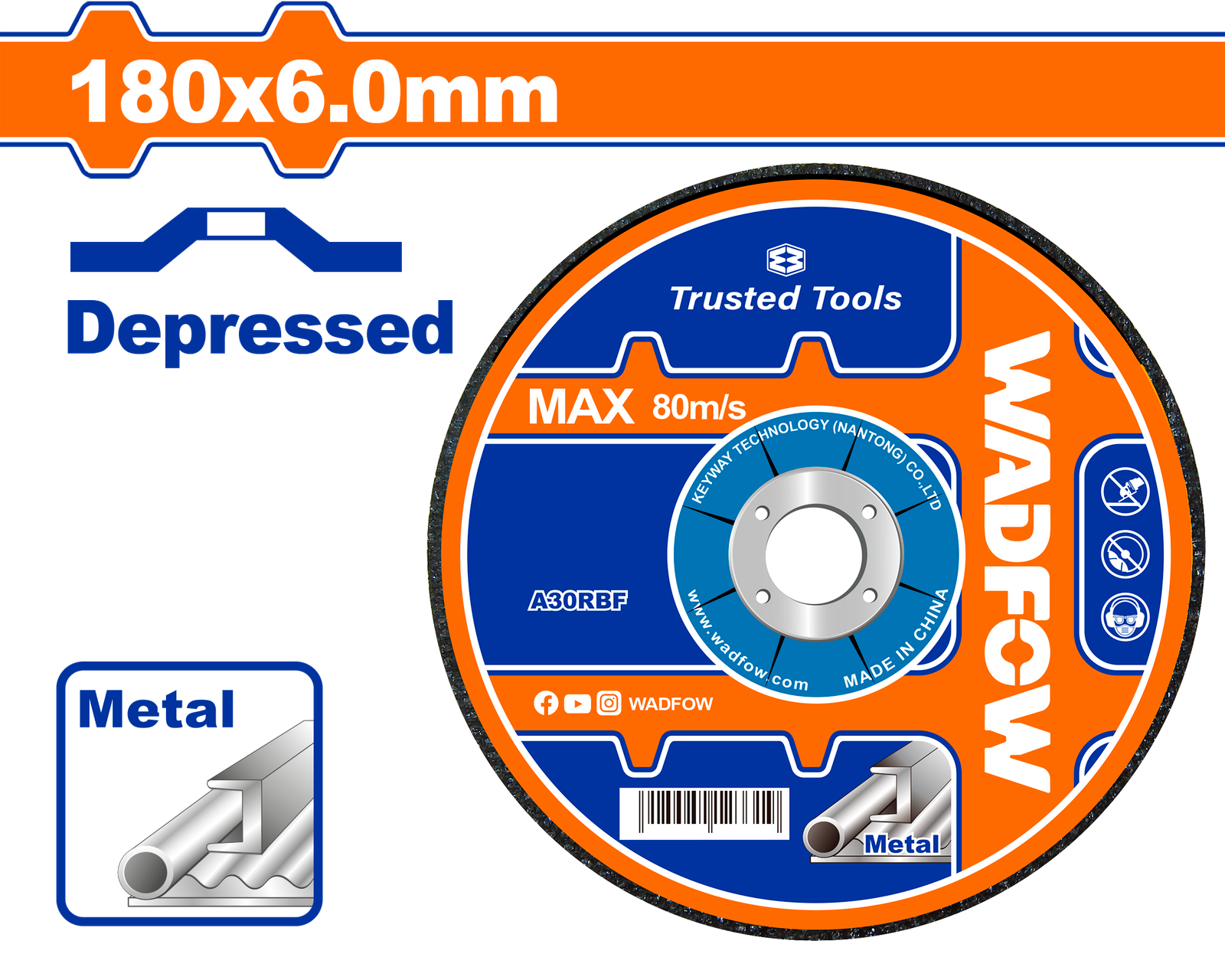 WAC1373-1.png WAC1373 (Wadfow Metal grinding disc 7"X6.0mm - P25C50) - Image 1