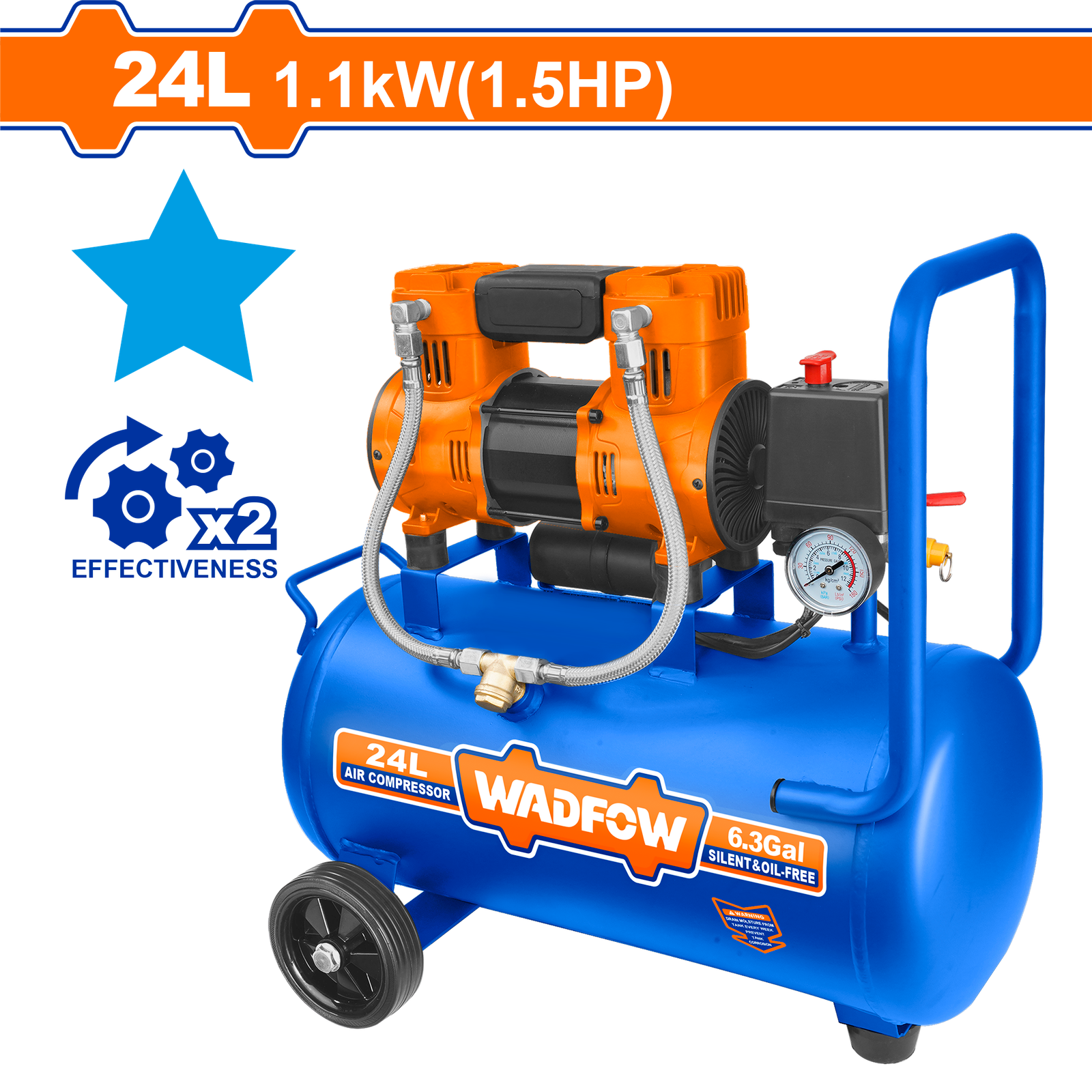 WAP1A24.png WAP1A24 (Wadfow Air compressor 24L 1.5HP - C1) - Image 1