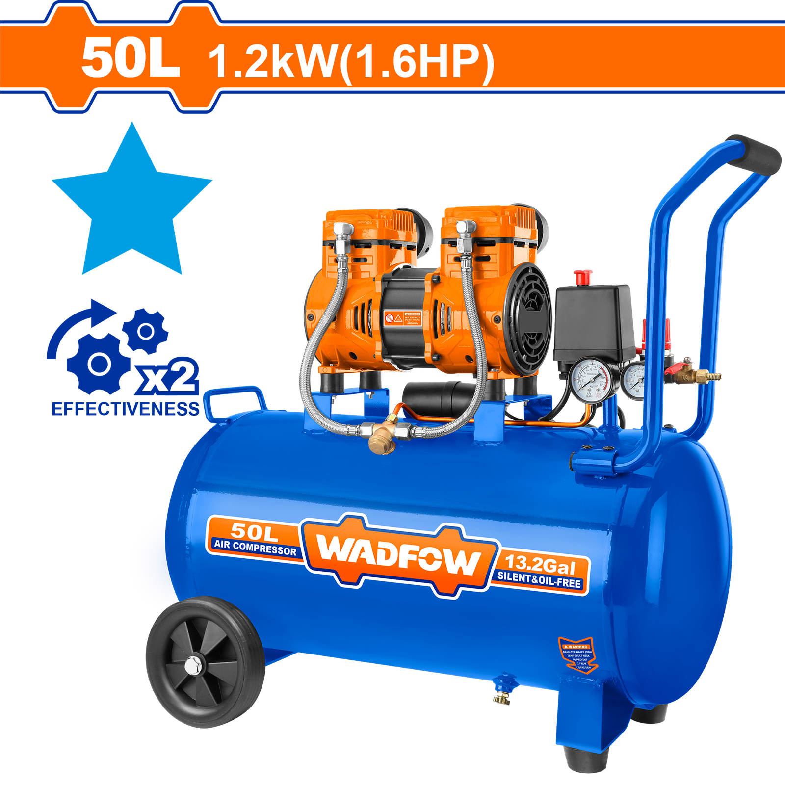 WAP1A25.png WAP1A25 (Wadfow Air compressor 50L - 1.6HP) - Image 1