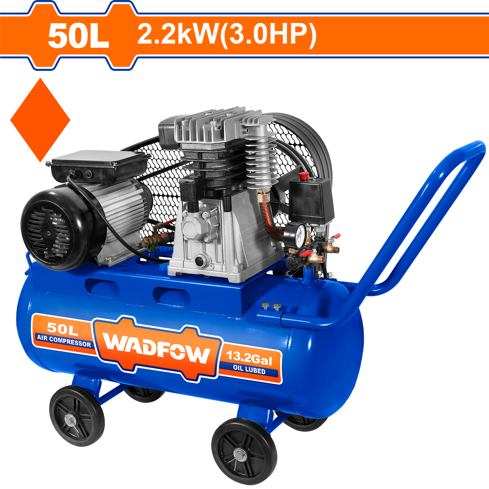 WAP4R25.png WAP4R25 (Wadfow Air compressor 50L 3HP with Belt - P1C1) - Image 1