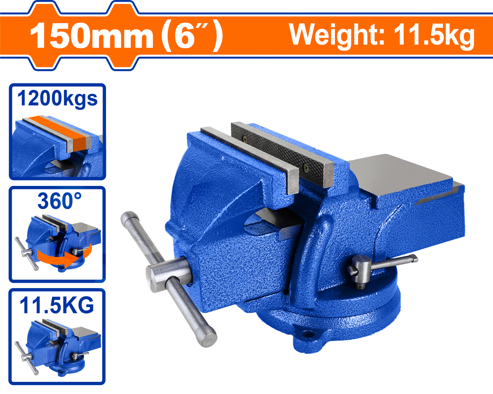 WBV1A06.png WBV1A06 (Wadfow Bench vice 6" - C1) - Image 1