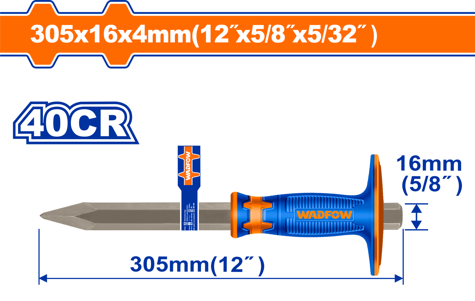 WCC2313.png WCC2313 (Wadfow Concrete chisel 12" rubber handle - C36P6) - Image 1